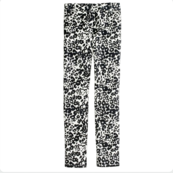 J.Crew Favorite Fit Animal Print Pants Size 4 - Black & White Leopard - Picture 2 of 13